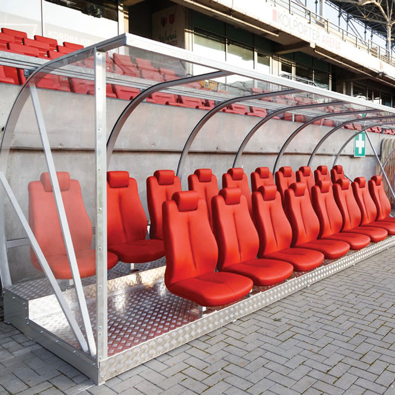 Covered professional player benches