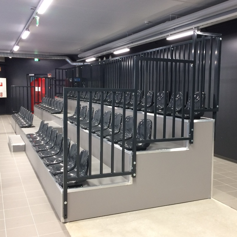 Fixed indoor grandstand installation
