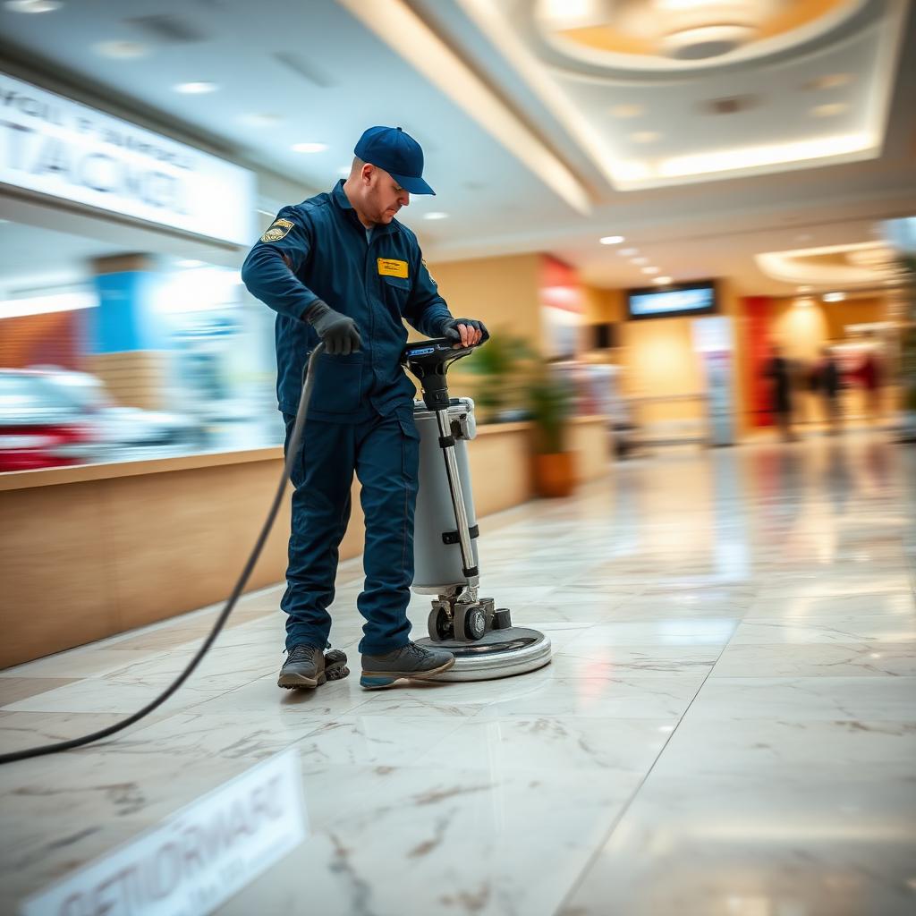 Commercial floor polishing