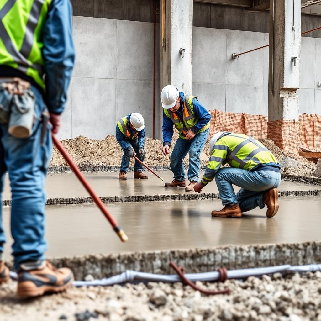 Concrete slab screeding